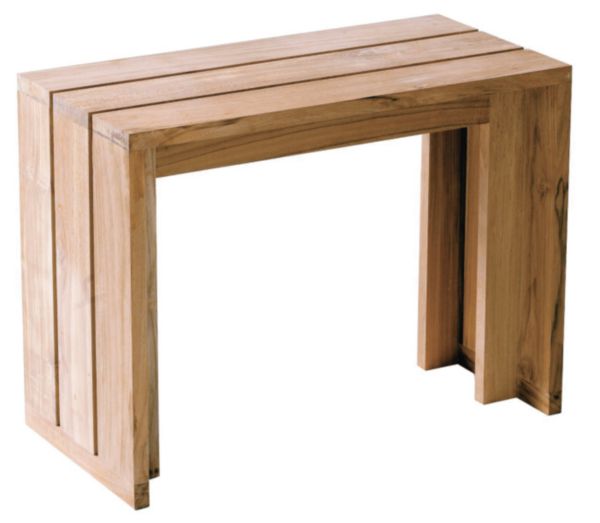 Banc en teck brut L60 cm