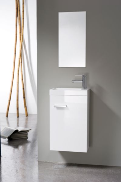 Meuble lave-mains 1 porte, 40 cm WOODSTOCK Laqué blanc