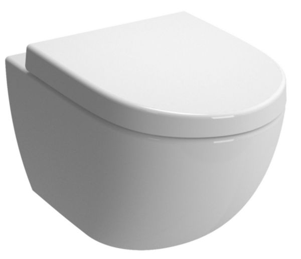 WC suspendu DAILYO 2 caréné, abattant recouvrant, frein de chute, déclipsable