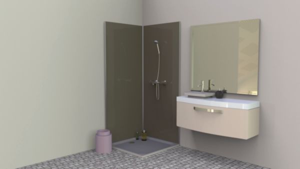 Panneau mural Decofast kit d'angle taupe 200x90cm