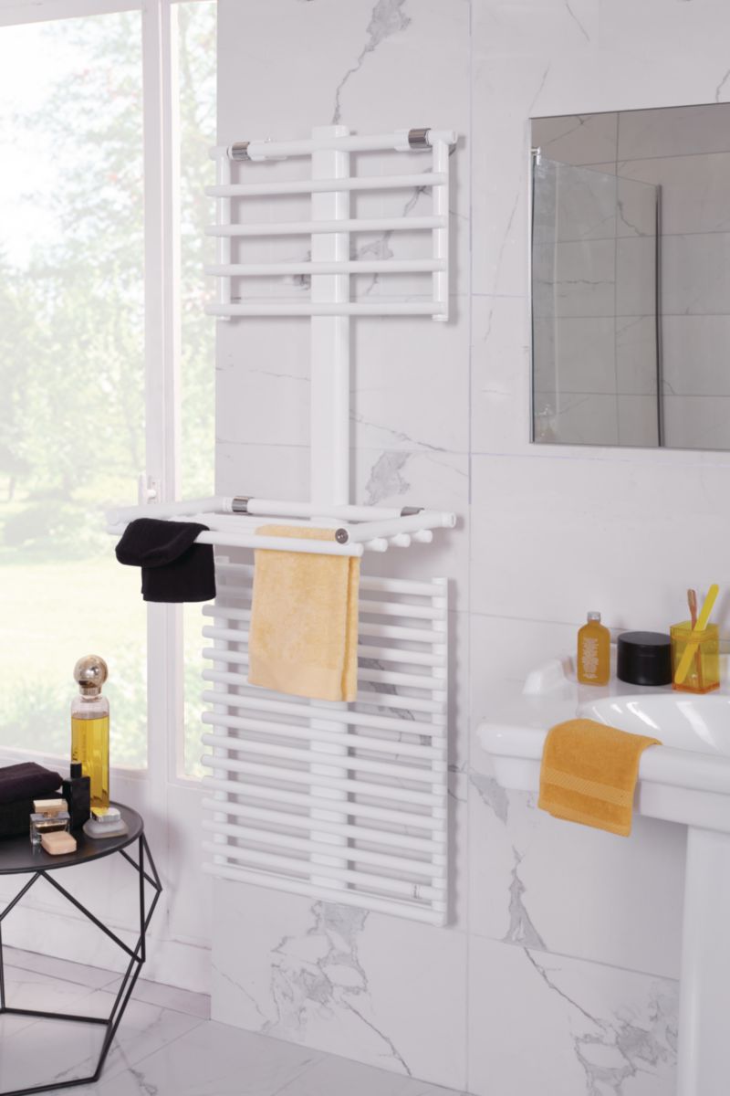 Sèche-serviettes STAND UP eau chaude 710 W étendoir ouvert, 630 W étendoir fermé