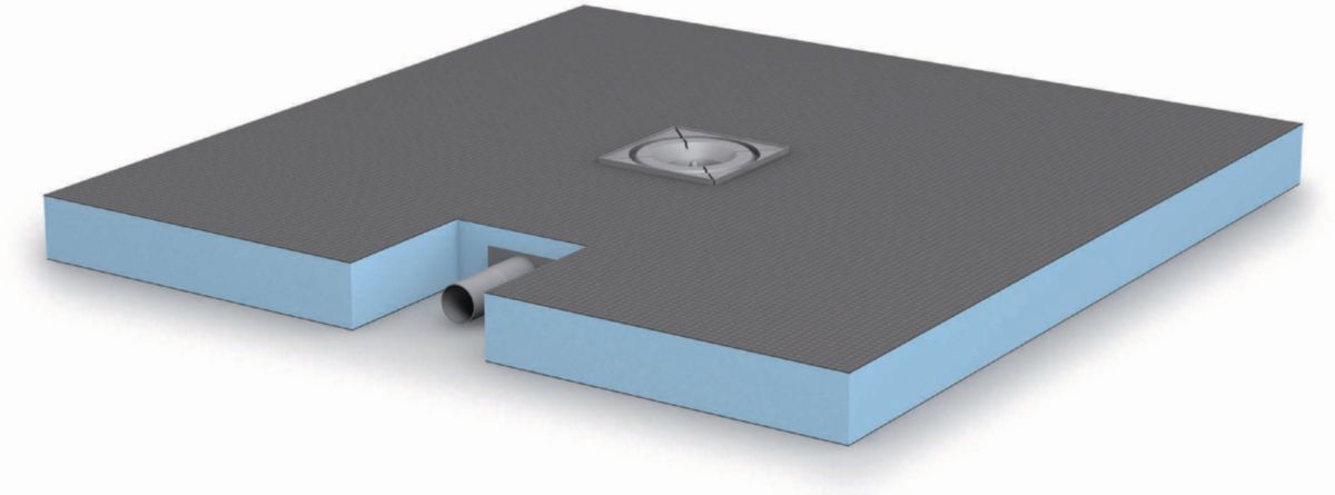 Receveur rectangulaire Fundo Plano - écoulement intégré centré DN 40 - 1,2x0,9 m - ép. 65 mm