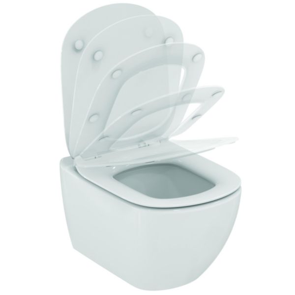 WC suspendu TESI caréné, technologie Aquablade ®, abattant ultrafin, frein de chute