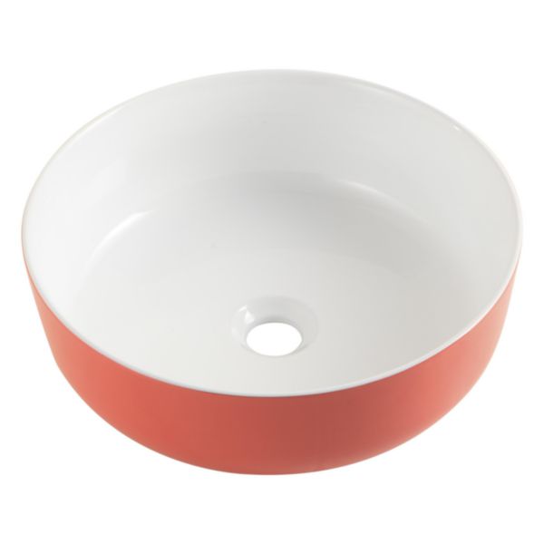 Vasque à poser DAILY O Color blanche corail à l'extérieur