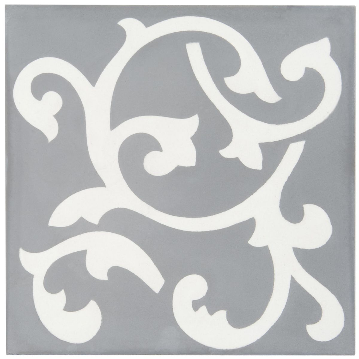 Carreau sol intérieur ciment CIMI09 - décor contemporain gris foncé/blanc cassé - 20x20 cm