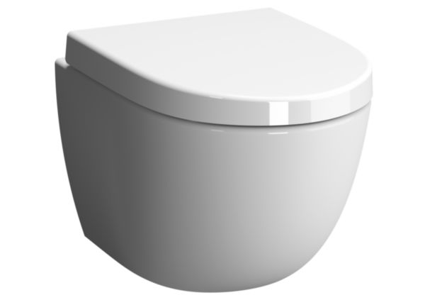 WC suspendu compact DAILYO 2 caréné, abattant recouvrant, frein de chute, déclipsable