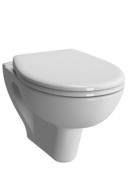 WC suspendu VERSEAU sans bride, abattant frein de chute.