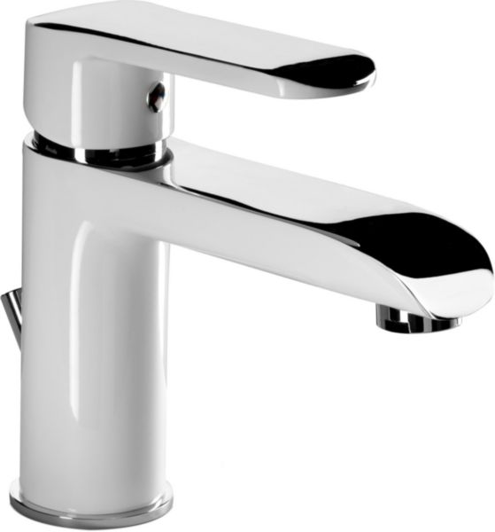 Mitigeur lavabo DAILY' COLOR bicolore blanc et chromé, avec vidage