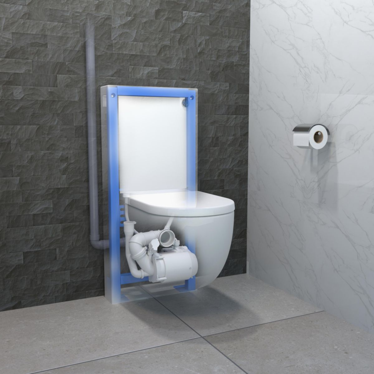 WATERMATIC Cuvette suspendue avec broyeur silencieux intégré W40SP