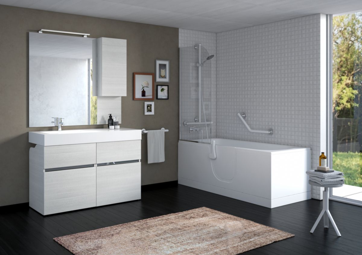 Bianco Salle De Bain
 - Goman Srl Grand Miroir 85 Cm Et Armoire De Toilette Bianco Tranche Ref Na P510 238 Cedeo