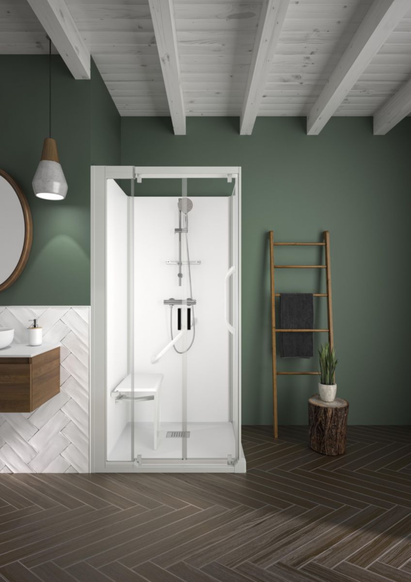 KINEDO DOUCHE Kinemagic Sérénité 100x70 angle, version haute, 2