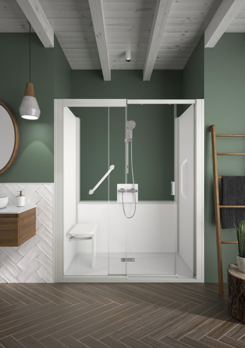 KINEDO DOUCHE Kinemagic Sérénité 140x90 niche, version mixte, porte