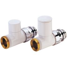 Kit robinet radiateur manuel design blanc ALTERNA. droit 15 x 21