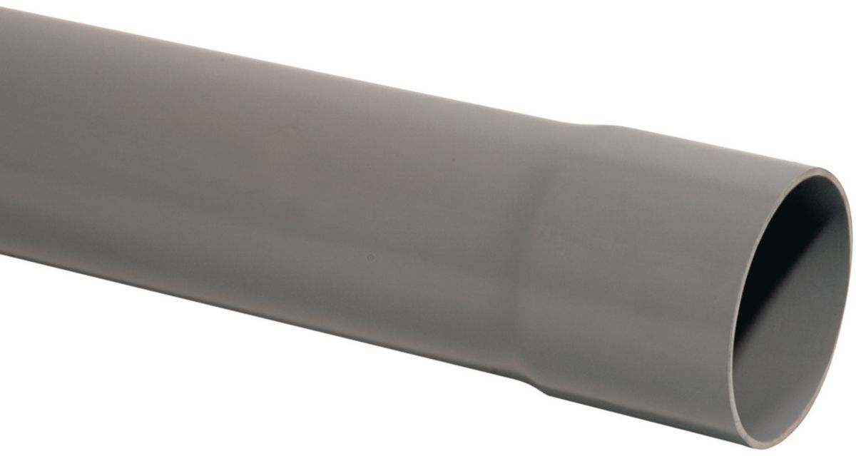 Tube PVC NF Me gris diamètre 100 mm longueur 2m EU épaisseur EV