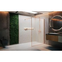 Paroi Walk-In avec encadrement Hart Hp 90 extensibilité 87-88,5 cm verre trempé flute profilés Chrome Noir Brillant Réf : HARTHP90-94L