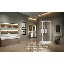 Paroi de douche Lunes 2.0 R 80 x 120 - 120 x 80 cm verre trempé transparent chromé Réf. LUNR80120-1K
