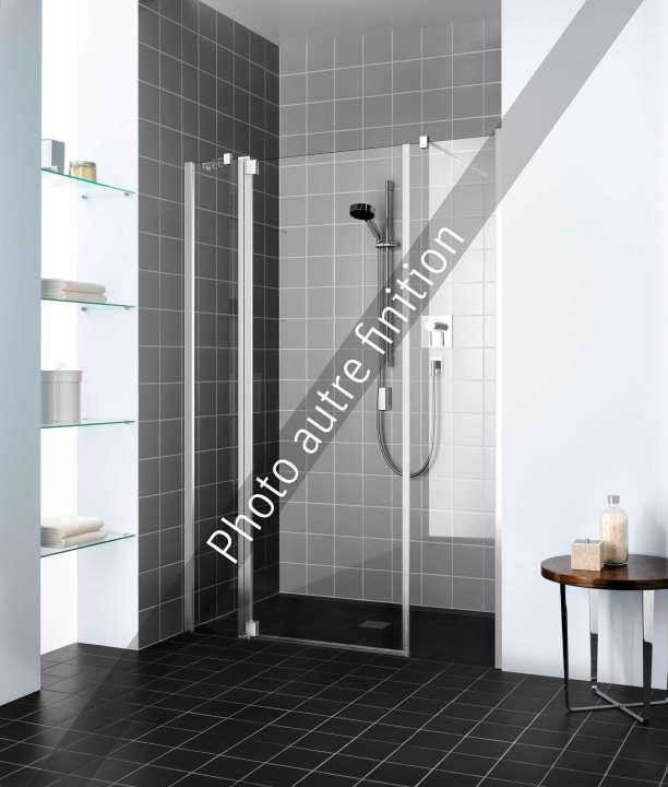 ROTH Porte de douche pivotante avec 2 éléments fixes, pivots à gauche, RAYA, largeur 1300 mm