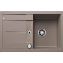 Evier à encastrer en SILGRANITPuraDur BLANCOMETRA 45S 1 cuve 1 égouttoir réversible vidage 90 mm automatique et siphon couleur tartufo garantie 10 ans Réf. 517345