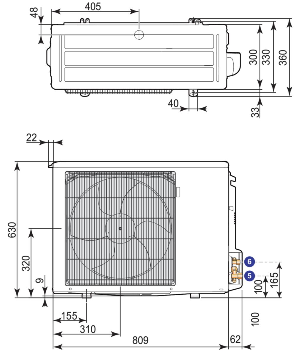 Groupe Extérieur Seul Pour Pompe à Chaleur Aireau Gamme Alezio 6 Kw Mono Awhp 6 Mr 3 Colis Eh 672 Réf 7668016