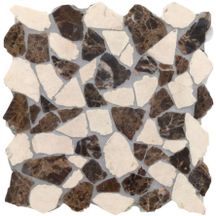 Pierre naturelle Bärwolf creme/chocolat mosaïque 30x30cm RM-0006