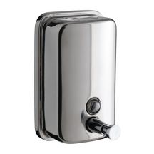Distributeur de savon mural, 1200 ml, avec fenêtre de contrôle et fermeture sécurisée, inox brillant réf. 60632
