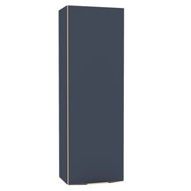 Niche haute Alterna Plénitude 1 porte 1 tablette hauteur longueur 90cm largeur 30cm profondeur 20cm Bleu indigo chant doré et poignée dorée version droite