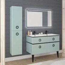 Miroir LED NARCISSE Cadre Noir L.120 cm - Classe II - IP44 - CE - Classe énergétique G Réf. 1746532