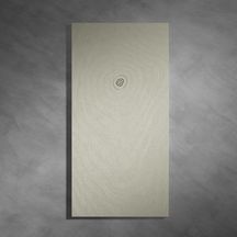 RECEVEUR DE DOUCHE NATUR WAVE 100 BEIGE (beige) (180 X 100). Bonde standard incluse.