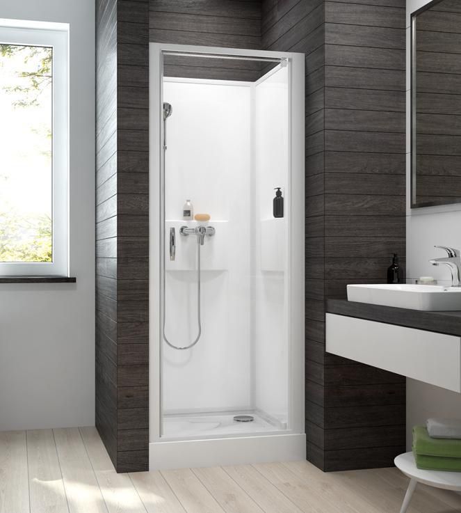 Cabine de douche Eva de 90x120x226 cm profils noir coin droite