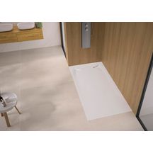 Receveur découpable Kinediva  Biolex extra-plat 3,5Cm avec évacuation latérale aspect mat lisse Pn18 Blanc 180X80 Réf : Rd193