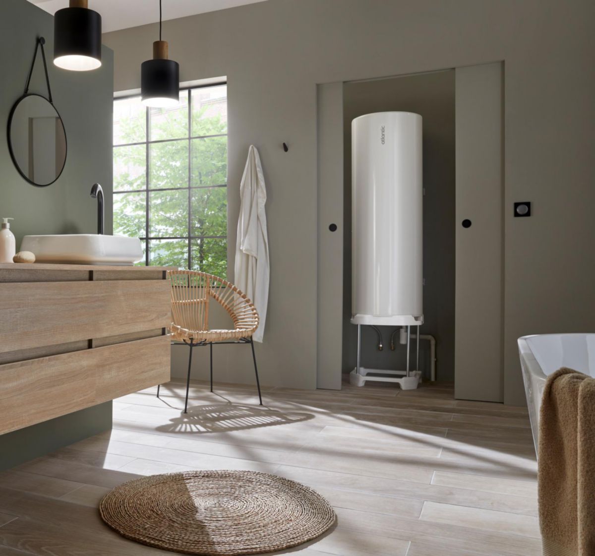 ATLANTIC ELECTRIQUE Chauffeeau élec Zénéo ACI Hybride horiz/mur 150L