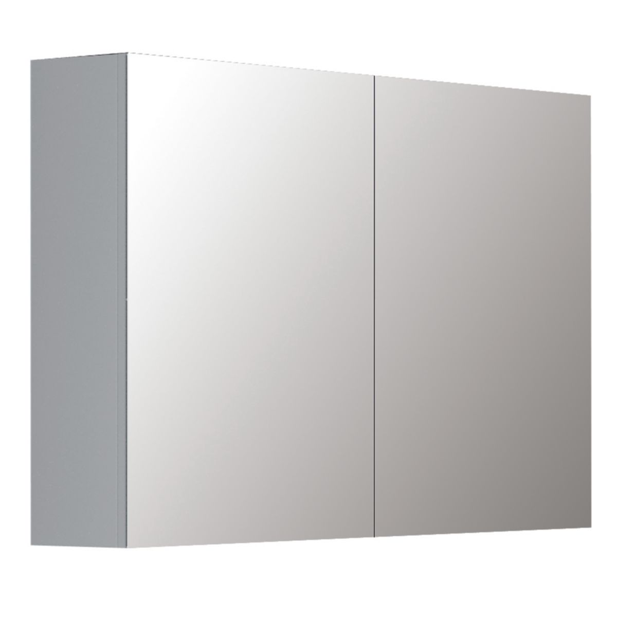 NEOVA Armoire de toilette l80 cm mélaminé blanc brillant 2 faces