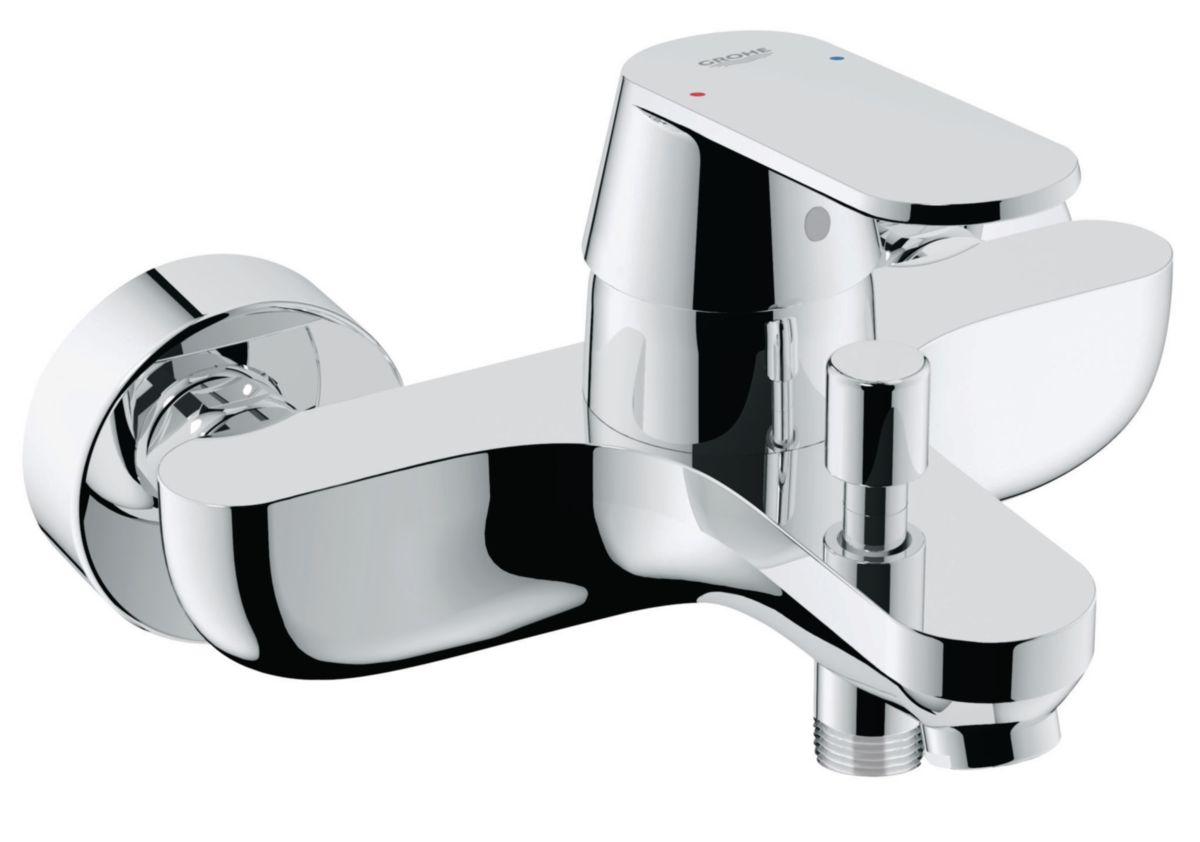 Grohe Mitigeur Bain Douche Eurosmart Cosmopolitan Monocommande 15 X 21 Montage Mural Apparent Chrome Ref 32833000 Cedeo