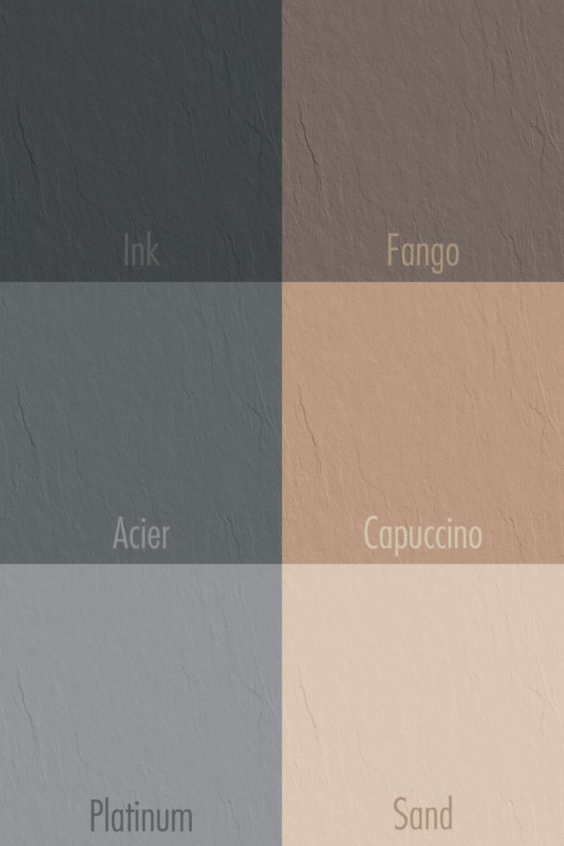Receveur de douche Unic Slate aspect ardoise en akron aspect déco rectangulaire 180 x 100 cm beige Réf. 53029474