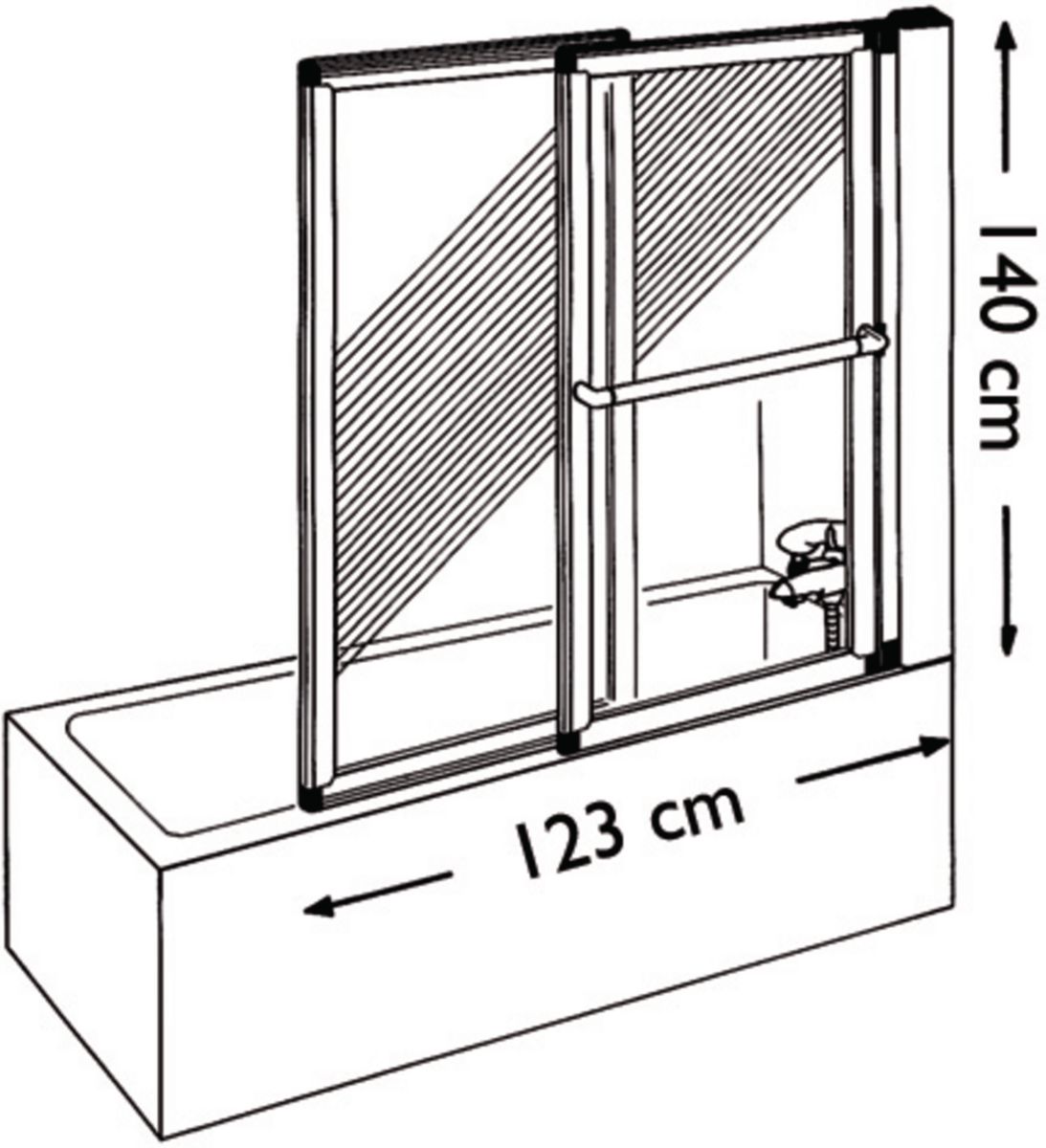 Alterna Paroi De Baignoire Relevable 2 Volets Coulissants 140 X 123 Cm Concerto Epaisseur Du Verre 3mm Concert2slc Cedeo
