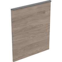 Porte Geberit pour meuble bas pour lave-mains: Largeur de lavabo=50cm, noyer caryer / mélamine structuré bois, Porte=Charnières à droite