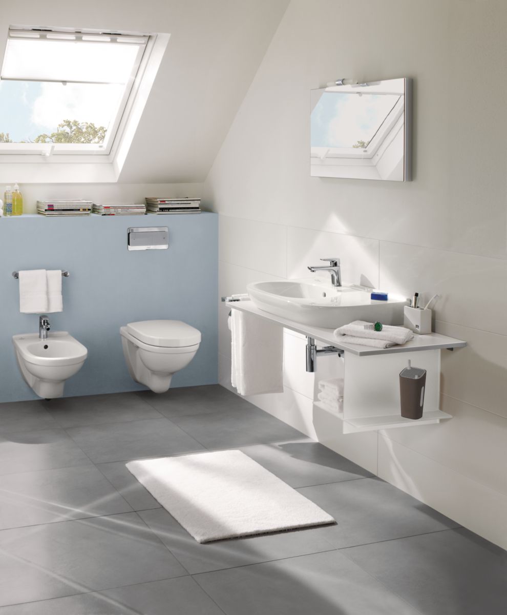 Combi Inox KOMPACT - Lavabo WC suspendu Montage mural avec trappe