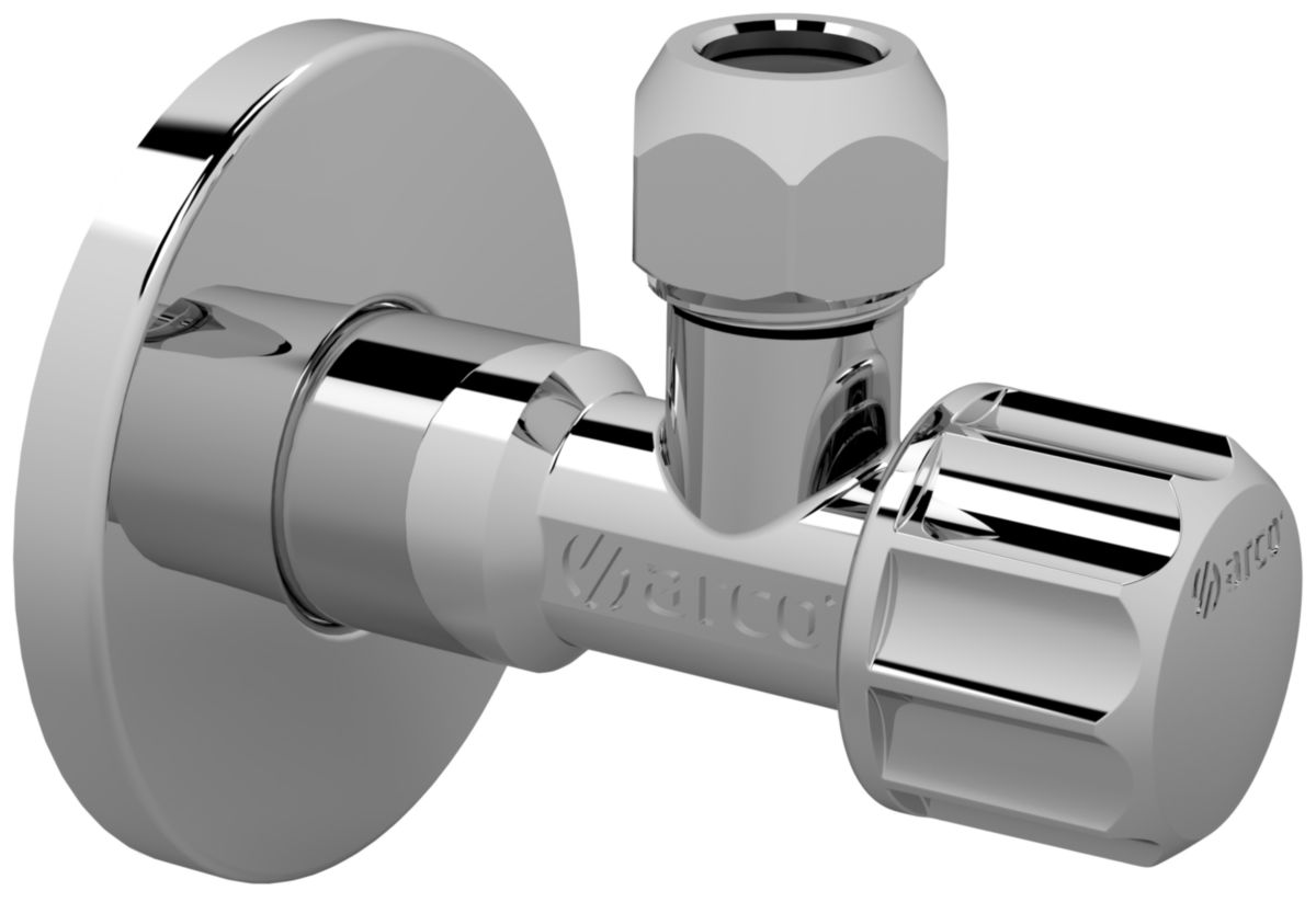 Robinet équerre chromé à potence 15x21 - 12x17 bicone 10 Réf. 1273049/Z0602