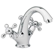 Mélangeur de lavabo Alterna Antica bec coulé monotrou avec vidage laiton