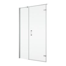 PUR - Porte pivotante avec fermeture surparoi fixe en ligne -  avec profilé mural de compensation et barre de stabilisation - ouverture ext. - pivot droit  - 1