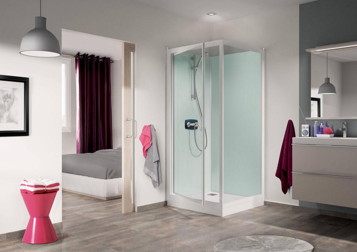 KINEDO DOUCHE Cabine de douche Kineprime glass 90 pivotant receveur
