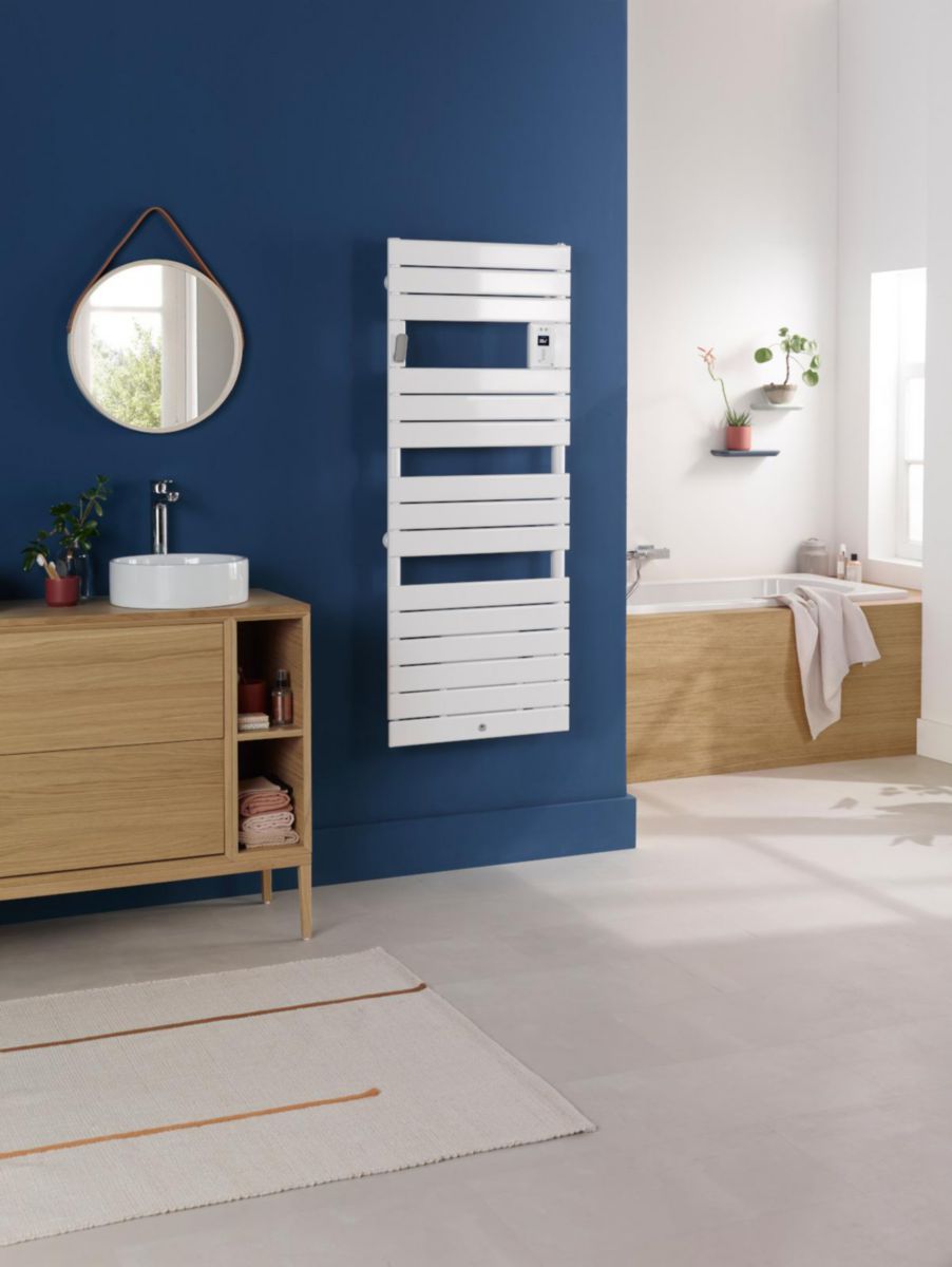 Seche Serviette Thermor Riviera Soufflerie 750w + Soufflant 1000w THERMOR - Sèche-serviettes électrique Riviera 2 avec soufflerie 1500W vert eucalyptus Réf. 498510 | Cedeo