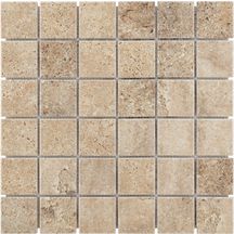 Grès cérame émaillé Arte Deco Travertin beige antidérapant mosaïque 29,7 x 29,7 cm