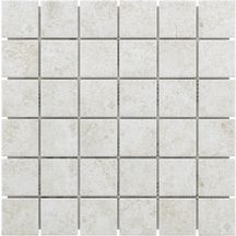 Grès cérame émaillé Arte Deco Travertin blanc antidérapant mosaïque 29,7 x 29,7 cm