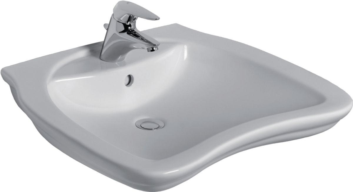 PORCHER - Lavabo ergonomique PMR MATURA 2 65 x 55 cm, avec trop-plein ...