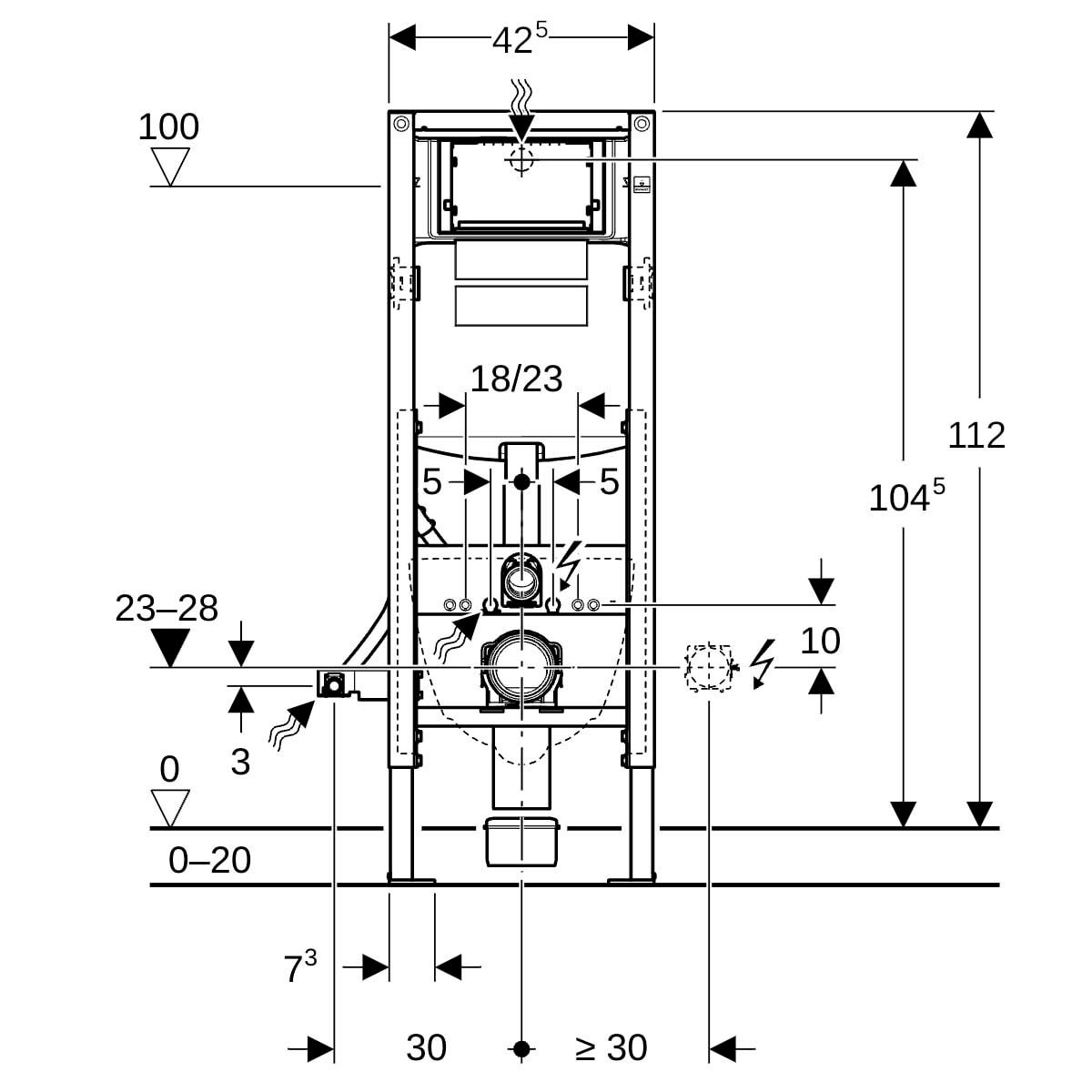 Bâti-support DUOFIX UP320 largeur réduite 42,5 cm réf. 111350005