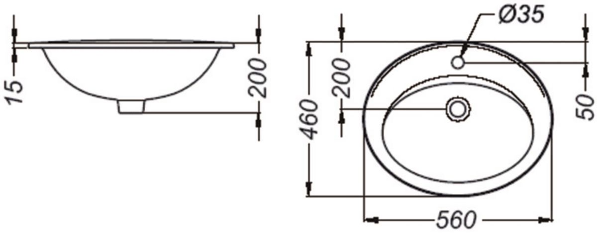 Vasque Rectangulaire à Encastrer Céramique Blanche 50x43cm Lina - Conforama