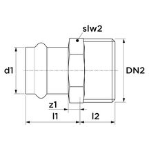 Mamelon SP 4243GV cuivre M à visser - F à sertir diam 54-40x49 réf 6672083