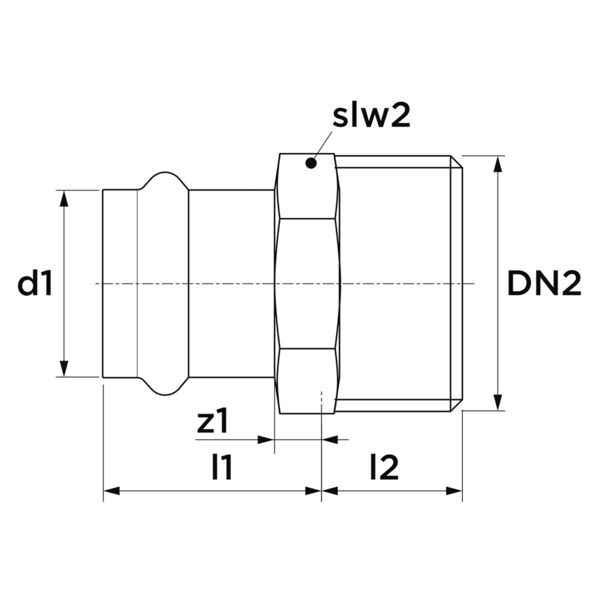 Mamelon SP 4243GV cuivre M à visser - F à sertir diam 54-40x49 réf 6672083