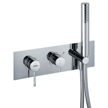 Mitigeur mécanique douche Alterna Design chromé, encastré horizontal avec corps d'encastrement